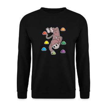 Affe Felsklettern Klettern - Unisex Pullover - Schwarz - Vorne - Alina (178cm) & Michal (187cm)