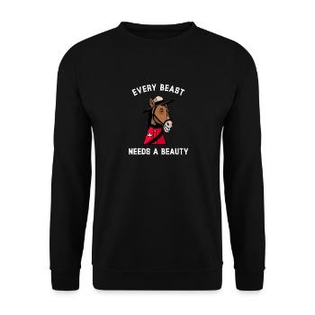 Valentine's Day Every Beast Needs a Beauty - Unisex Sweatshirt - black - Front - Alina (178cm) & Michal (187cm)