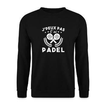 Ich kann nicht Padel-Padel-Spieler Padelist haben - Unisex Pullover - Schwarz - Vorne - Alina (178cm) & Michal (187cm)