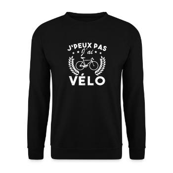 Ich kann kein Fahrrad haben - Unisex Pullover - Schwarz - Vorne - Alina (178cm) & Michal (187cm)