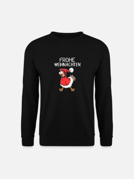 Weihnachtshuhn Frohe Weihnachten Huhn - Unisex Pullover - Schwarz