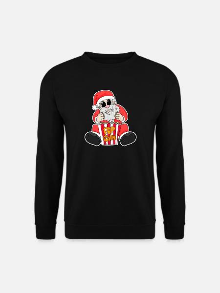 Weihnachtsmann Popcorn Weihnachten - Unisex Pullover - Schwarz