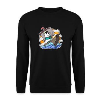 Capitaine Sailor Bear - Sweat-shirt Unisexe - noir - Devant - Alina (178cm) & Michal (187cm)