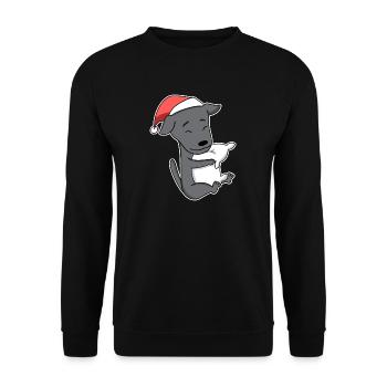 Italian Greyhound Dog Animal Christmas - Unisex Sweatshirt - black - Front - Alina (178cm) & Michal (187cm)