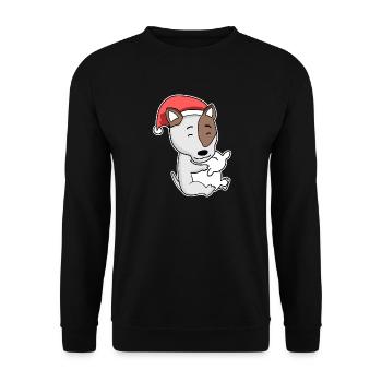 Bull Terrier Dog Animal Christmas - Unisex Sweatshirt - black - Front - Alina (178cm) & Michal (187cm)