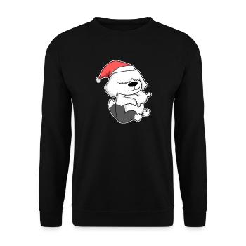 Sheep Poodle Dog Animal Christmas - Unisex Sweatshirt - black - Front - Alina (178cm) & Michal (187cm)