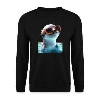 Dolphin Sunglasses Love Dolphins Cute Dolphin - Unisex Sweatshirt - black - Front - Alina (178cm) & Michal (187cm)