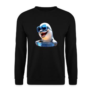 Dolphin Sunglasses Love Dolphins Cute Dolphin - Unisex Sweatshirt - black - Front - Alina (178cm) & Michal (187cm)