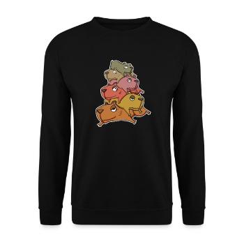 Capybara Pile of Capybara - Unisex Sweatshirt - black - Front - Alina (178cm) & Michal (187cm)