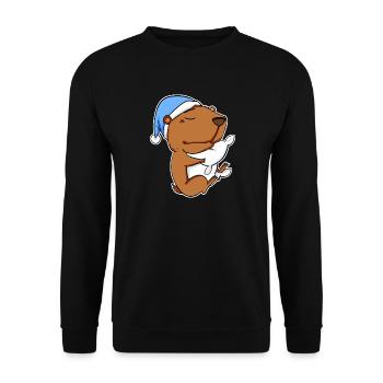 Capybara Capybara Tired Pillow Relax - Unisex Sweatshirt - black - Front - Alina (178cm) & Michal (187cm)