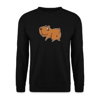 Capybara Wasserschwein - Unisex Pullover - Schwarz - Vorne - Alina (178cm) & Michal (187cm)