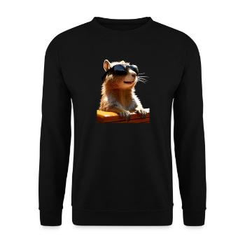 Squirrel Sunglasses I Love Squirrel - Unisex Sweatshirt - black - Front - Alina (178cm) & Michal (187cm)