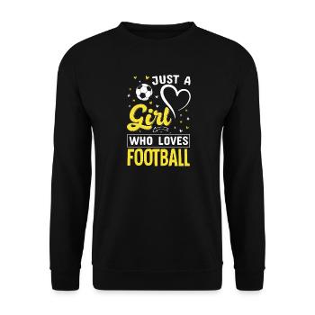 Mädchen liebt Fußball Logo - Unisex Pullover - Schwarz - Vorne - Alina (178cm) & Michal (187cm)
