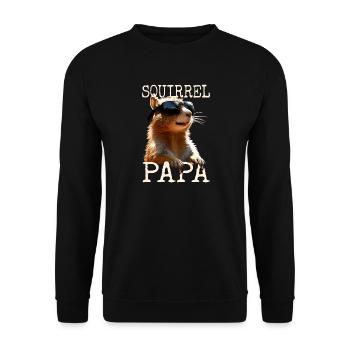 Squirrel Dad Squirrel Daddy Father's Day Dad Paps - Unisex Sweatshirt - black - Front - Alina (178cm) & Michal (187cm)