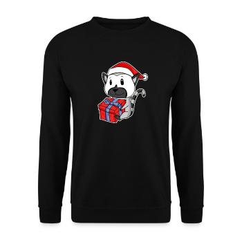 Lémurien avec le chapeau de Père Noël - Sweat-shirt Unisexe - noir - Devant - Alina (178cm) & Michal (187cm)