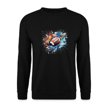 American Football Splash Color Explosion - Unisex Sweatshirt - black - Front - Alina (178cm) & Michal (187cm)