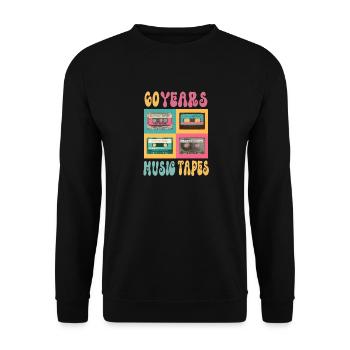 60 ans de cassette musicale anniversaire rétro nostalgie 1963 - Sweat-shirt Unisexe - noir - Devant - Alina (178cm) & Michal (187cm)