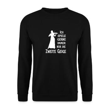 Zweite Geige Violine Klassik Orchester Musiker - Unisex Pullover - Schwarz - Vorne - Alina (178cm) & Michal (187cm)