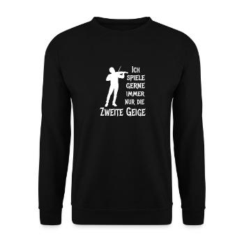 Zweite Geige Violine Klassik Orchester Musiker - Unisex Pullover - Schwarz - Vorne - Alina (178cm) & Michal (187cm)