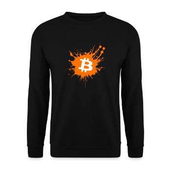 Bitcoin Crypto Cryptocurrency Splash - Unisex Pullover - Schwarz - Vorne - Alina (178cm) & Michal (187cm)