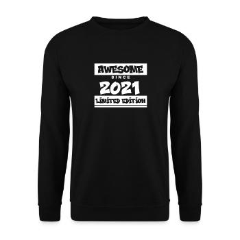 2021 - Jahrgang 2021 - Baujahr 2021 - Unisex Pullover - Schwarz - Vorne - Alina (178cm) & Michal (187cm)