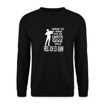 Zweite Geige Violine Klassik Orchester Musiker - Unisex Pullover - Schwarz - Vorne - Alina (178cm) & Michal (187cm)