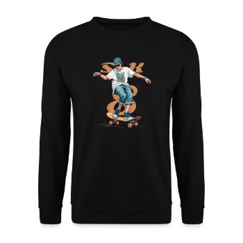 Skater Boy - Unisex Pullover - Schwarz - Vorne - Alina (178cm) & Michal (187cm)