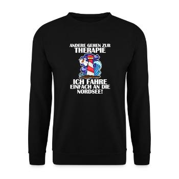 Nordsee Spruch - Unisex Pullover - Schwarz - Vorne - Alina (178cm) & Michal (187cm)