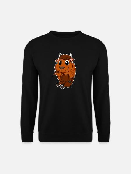 Bison Family - Bison with Baby - Unisex Sweatshirt - black
