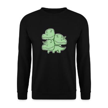 Corcodile Motif - Unisex Sweatshirt - black - Front - Alina (178cm) & Michal (187cm)