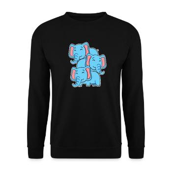 Cute Elephant - Elephant Motif - Unisex Sweatshirt - black - Front - Alina (178cm) & Michal (187cm)