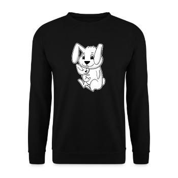 Bunny Family - Lapin avec bébé - Sweat-shirt Unisexe - noir - Devant - Alina (178cm) & Michal (187cm)