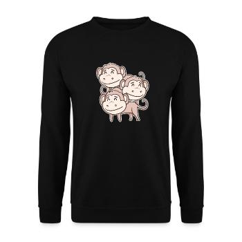 Singe mignon - Motif de singe - Sweat-shirt Unisexe - noir - Devant - Alina (178cm) & Michal (187cm)