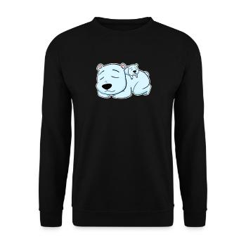 Famille d’ours - Ours avec bébé - Sweat-shirt Unisexe - noir - Devant - Alina (178cm) & Michal (187cm)
