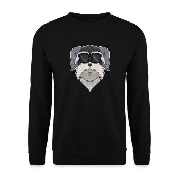 Chien schnauzer avec lunettes - chien cool - Sweat-shirt Unisexe - noir - Devant - Alina (178cm) & Michal (187cm)
