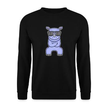 Hippopotamus with glasses - Unisex Sweatshirt - black - Front - Alina (178cm) & Michal (187cm)