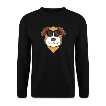 Jack Russell Terrier Dog with Glasses - Cool Dog - Unisex Sweatshirt - black - Front - Alina (178cm) & Michal (187cm)