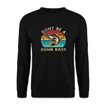 Vintage Retro Barsch Fisch Design - Unisex Pullover - Schwarz - Vorne - Alina (178cm) & Michal (187cm)