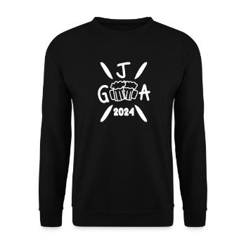 2024 Junggesellenabschied Crew Feier - Unisex Pullover - Schwarz - Vorne - Alina (178cm) & Michal (187cm)