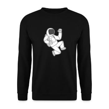 Astronaut Motiv - Unisex Pullover - Schwarz - Vorne - Alina (178cm) & Michal (187cm)