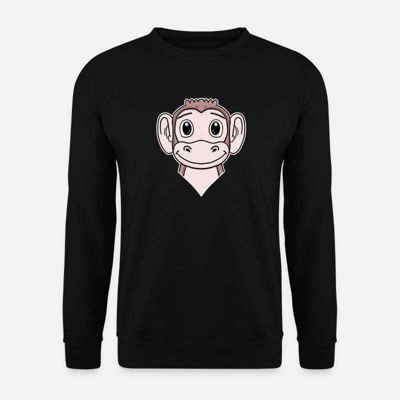 Tierkopf Tier Kopf Affe - Unisex Pullover - Schwarz