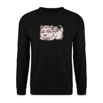 Meerkat Family - Meerkat with baby - Unisex Sweatshirt - black - Front - Alina (178cm) & Michal (187cm)