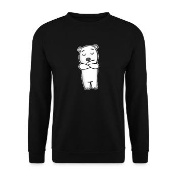 Eisbär ist genervt - Unisex Pullover - Schwarz - Vorne - Alina (178cm) & Michal (187cm)