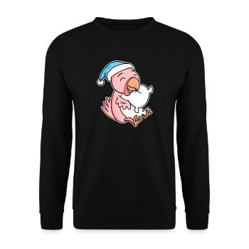 chicken with pillow and sleepy cap - Unisex Sweatshirt - black - Front - Alina (178cm) & Michal (187cm)