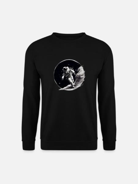 astronaut on the moon - Unisex Sweatshirt - black