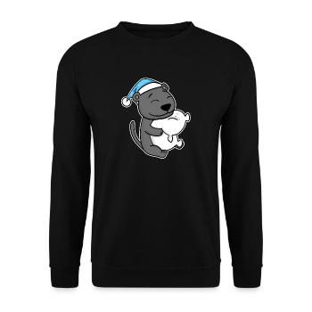 with pillow and sleepy cap - Unisex Sweatshirt - black - Front - Alina (178cm) & Michal (187cm)