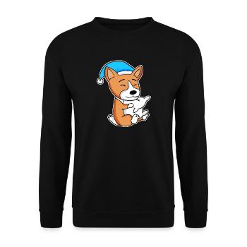 Welsh Corgi Pembroke Sleeping Fatigue Dog Dogs - Unisex Sweatshirt - black - Front - Alina (178cm) & Michal (187cm)