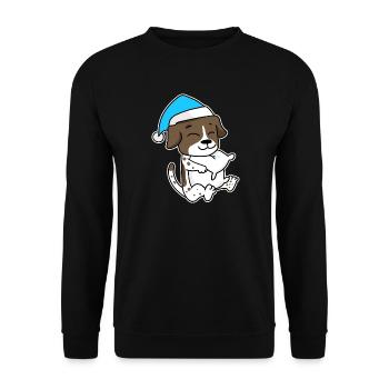 Braque allemand à poil court Sleeping Fatigue Chien - Sweat-shirt Unisexe - noir - Devant - Alina (178cm) & Michal (187cm)