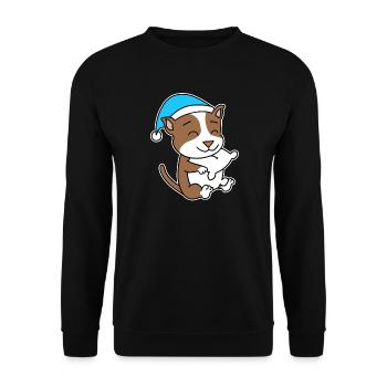 Staffordshire Bull Terrier Chien fatigué de sommeil - Sweat-shirt Unisexe - noir - Devant - Alina (178cm) & Michal (187cm)