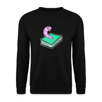 Book Worm - Unisex Sweatshirt - black - Front - Alina (178cm) & Michal (187cm)